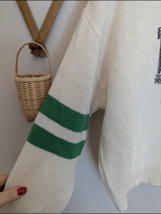 H&M Cream Ribbed Crewneck Sweater - Picture 3 of 5